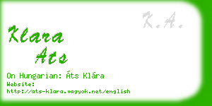 klara ats business card
