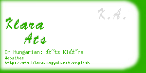 klara ats business card